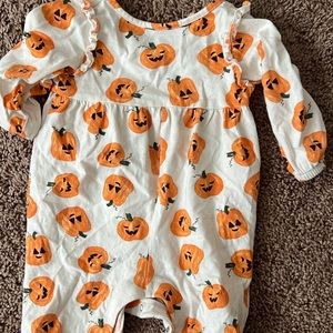 Orange and White Pomeranian Footies One Piece